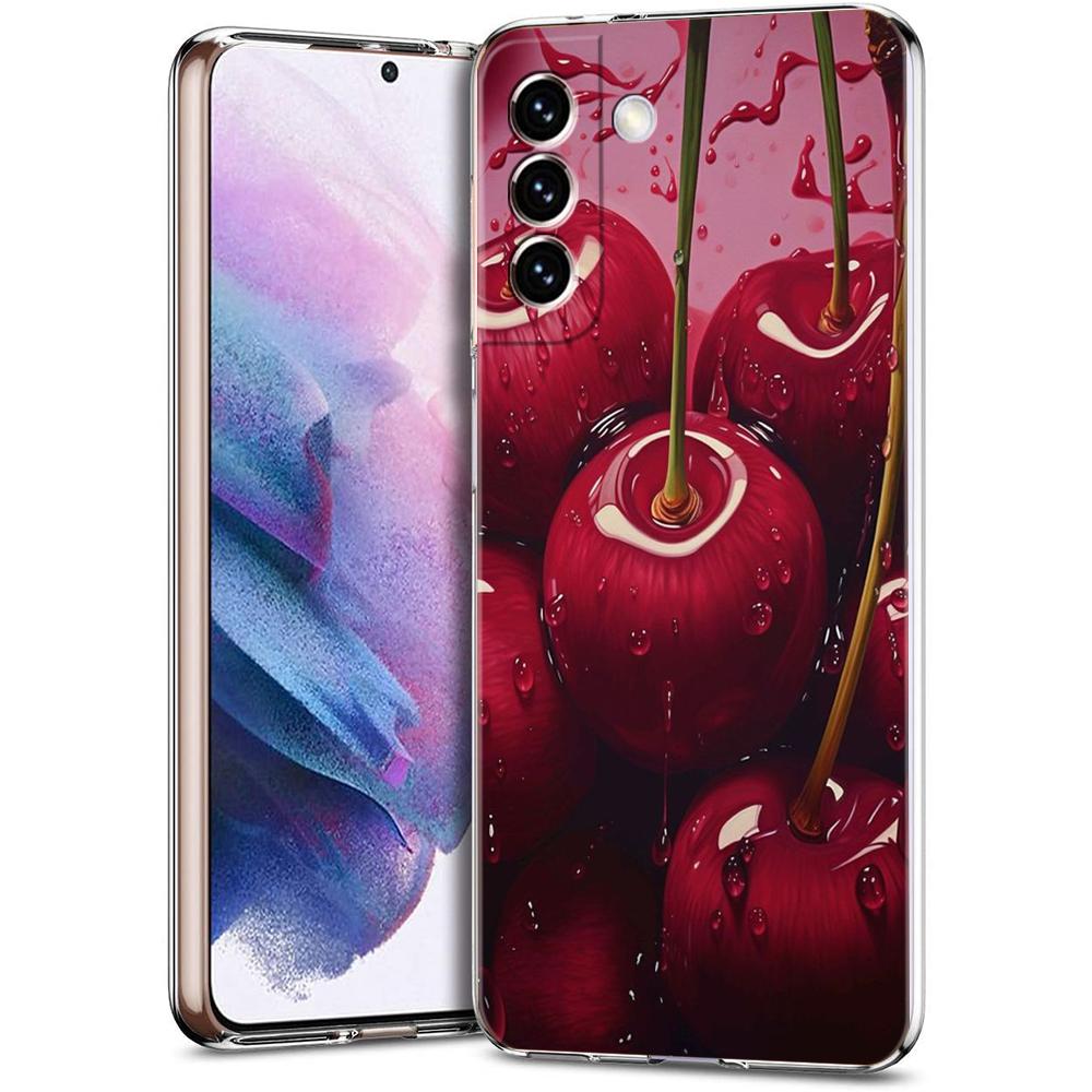 

Cherries Cherry Fruit Phone Case For Samsung Galaxy S24 Ultra S23 FE S22 S20 S21 5G S10 S9 Plus S10E S8 Silicone Clear Cover Samsung S8