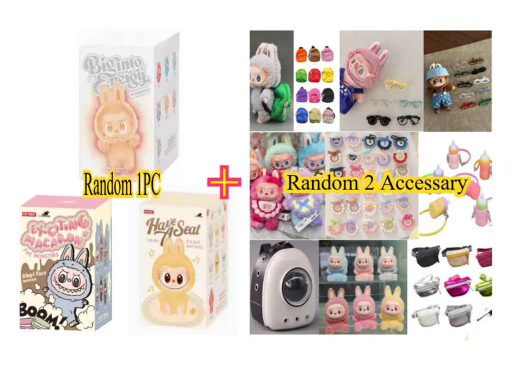 Vysoce kvalitní roztomilý Labubu The Monsters Box Toys Srdeční Macarone Kawai Guess Bag Figurka Model Bag Dárek 1:1 replika zboží