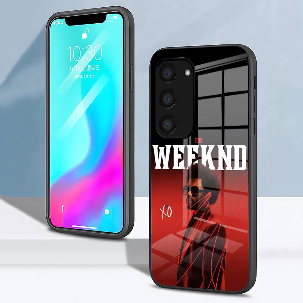 The W-Weeknd XO Singer Phone Case For Samsung S26 S25 S24 FE S23 S22 S21 Plus S20 Ultra Note20Ultra Black Glass Cover