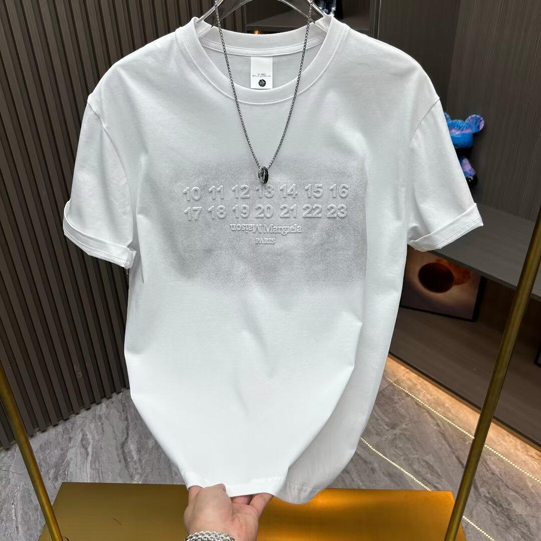 

Мужская легкая роскошная футболка свободного кроя с коротким рукавом 2024 года 3XL белый