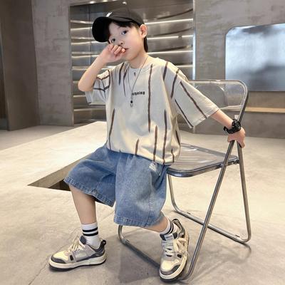 Boys Fashion Short-sleeved T-shirt Set 2025 Summer Children's Leisure Set