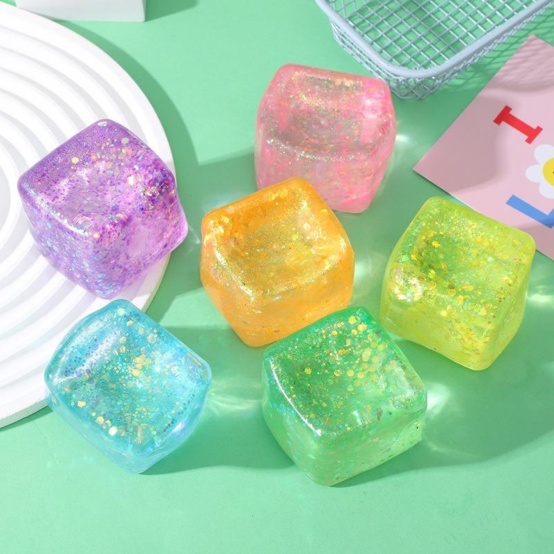 Shiny Cube Maltose Squishy Toy Slow Rising Small Ice Cubes Anti Stress Fidget Toy Stress Ball Sensory Toy Decompression Gifts