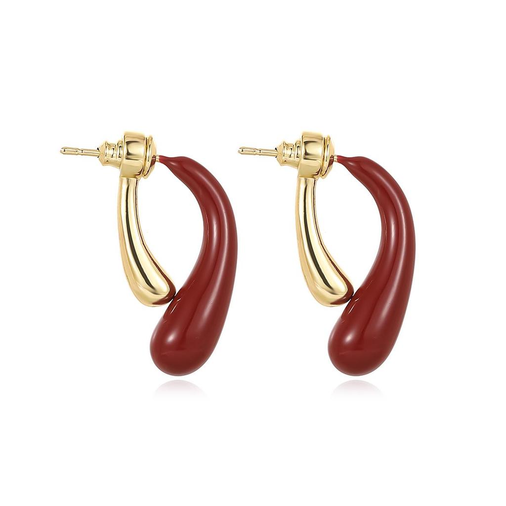 Czerwone Kolczyki Sztyfty z Glazurą Drip na Rok 2025: Styl Luksusowy i Elegancki