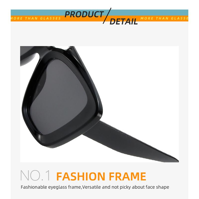 Trend In Big Square Frame Glasses for Women Double Bridge Sunglasses Men Ultraviolet Uv400 Yellow Vintage Style Fishing Outdoor