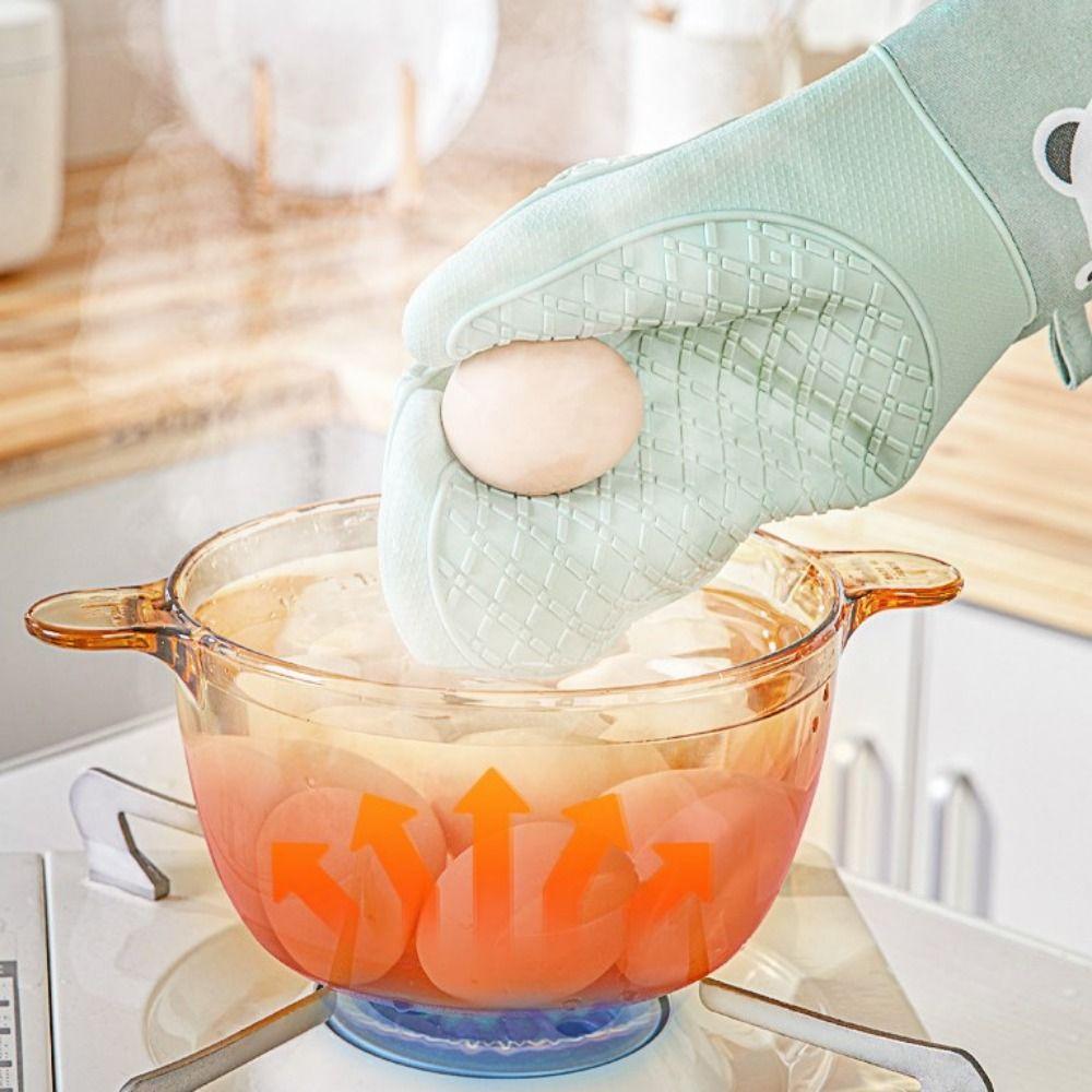 

Утолщенные хлопковые силиконовые перчатки для духовки, теплоизоляционные перчатки для духовки, бытовые перчатки, инструмент для выпечки