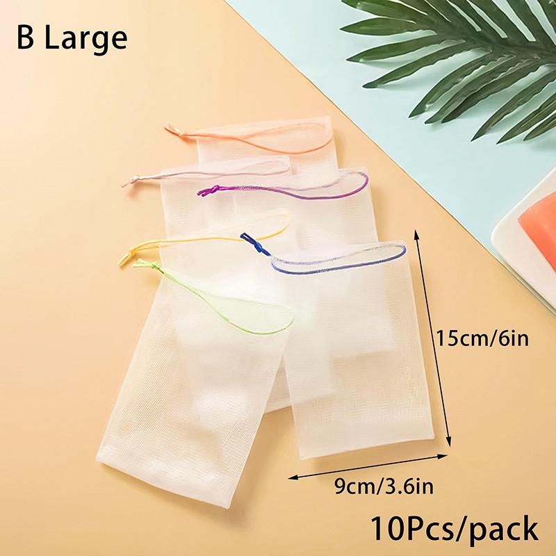

Hangable 10Pcs/Set Exfoliating Bath Bubble Delicate Foam Face Cleansing Tool Soap Saver Bag Net Soap Pouch Foaming Mesh Bag