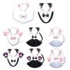 Cats Maid Roleplay Set Plush Headbands Paws-Gloves Women Teens Girl Party Costume