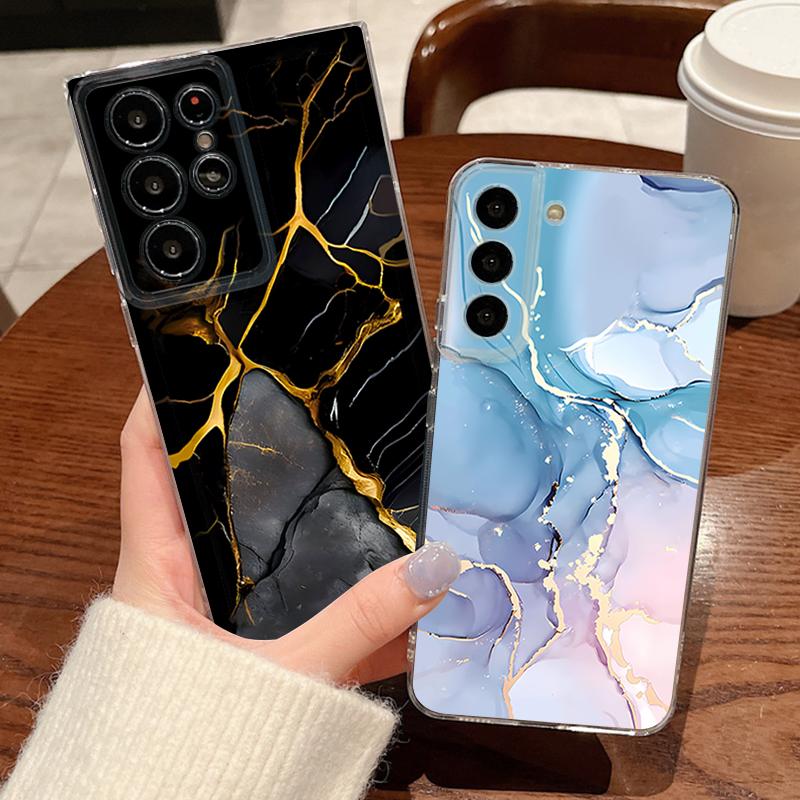 Sandstone Marble Pattern Phone Case For Samsung Galaxy S26 S25 S24 S23 Ultra S22 Plus S24 S21 FE S25 Edge Clear TPU Soft Cover