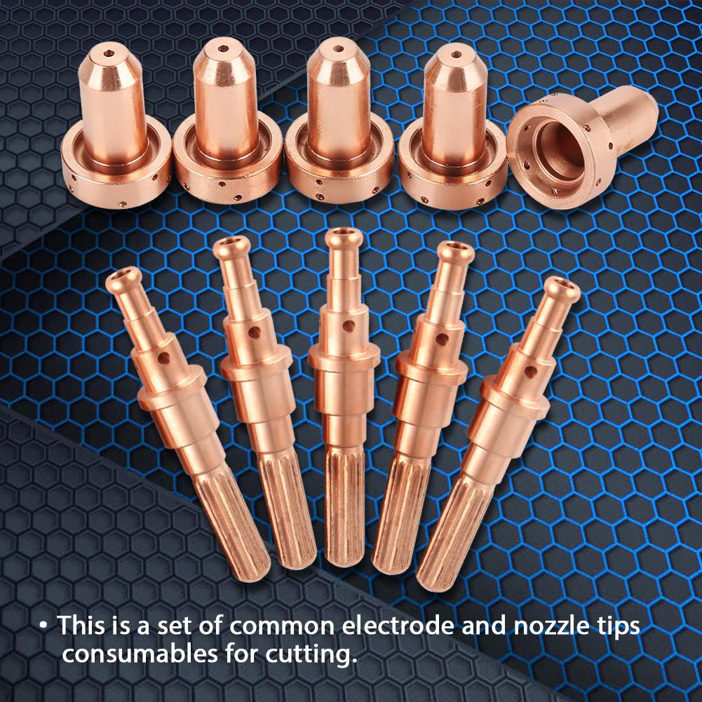5pcs 98215 Electrode   5 Pcs 9 8212 Nozzle Tips Consumable for SL60 100 Plasma Torch