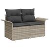 VidaXL Ensemble de canapé de jardin 6 pièces avec coussins gris clair en poly rattan. Résistant aux intempéries et super 3360203