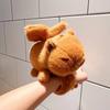 Lovely Capybara Animal Slap Snap Wrap Wristband Bracelet Plush Stuffed Animal Kawaii Kapibara Hand Ring Wristband Kid Funny Toys