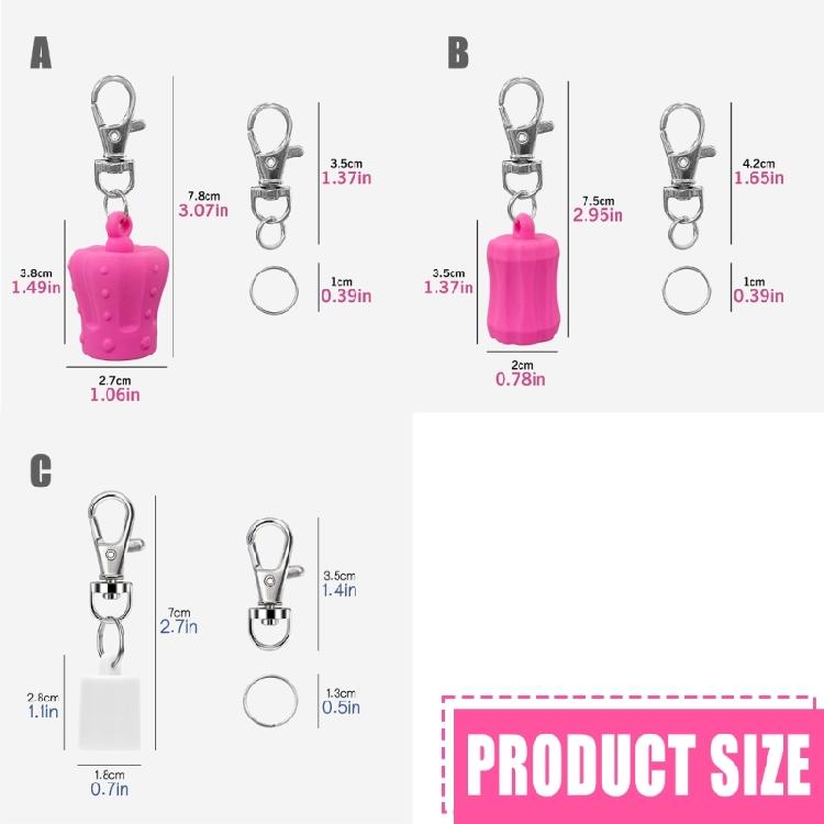 Lip Balm Keychain Caps Stylish Lip Balm Lid Key Holder Essential Key Accessory Silicone Texture Suitable for Women Girl