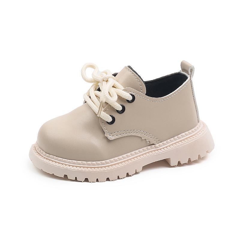 

2024 Обувь для школы для девочек, униформа, британская мода для мальчиков, детская мода, повседневные мокасины с круглым носком, нескользящая детская обувь 21 бежевый