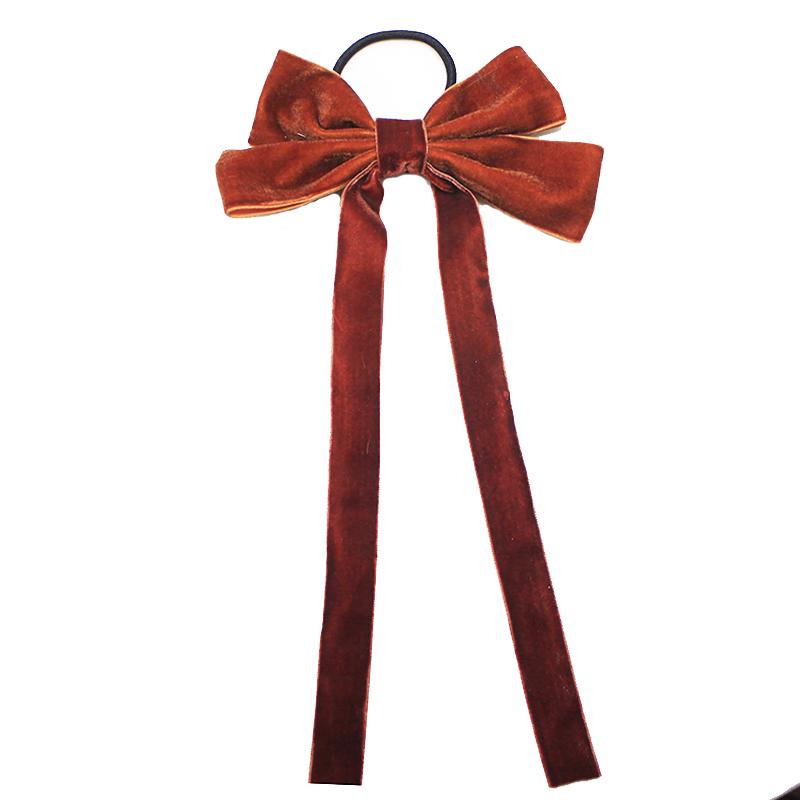 Lystrfac Velvet Bow Long Ribbon Hair Ring Hair Rope Headdress Sweet Girls Hairclip for Women Hairpin Hairgrips Hair Accessories