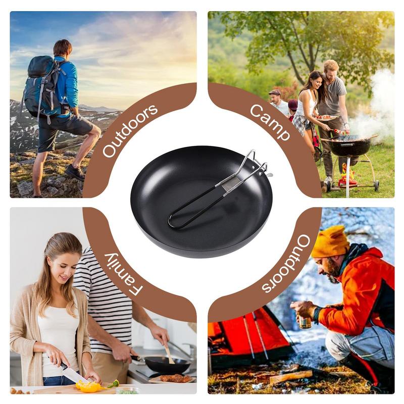 Portable Folding Pan Non Stick Portable Picnic Frying Pan Lightweight Camping Skillet Folding Frying Pan Cooking Pot Camping
