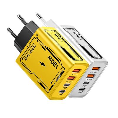 Toplam 120W USB Type C Şarj Cihazı PD Hızlı Şarj Telefon Adaptörü iPhone Samsung Xiaomi İçin 4 Portlu EU/US Fiş Hızlı Şarj Cihazı