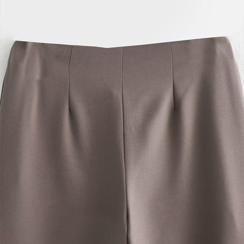 Fashion Pant Suits Backless Sexy Halter Camis Top + Elastic Waist Straight Wide Leg Trousers 2 Pieces Set Women Outfits