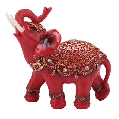 Harz Elefantenstatue Reichtum Glück Feng Shui Ornament Elefantenfigur Dekoration für Zuhause Wohnzimmer TV-Schrank Eingangsbereich
