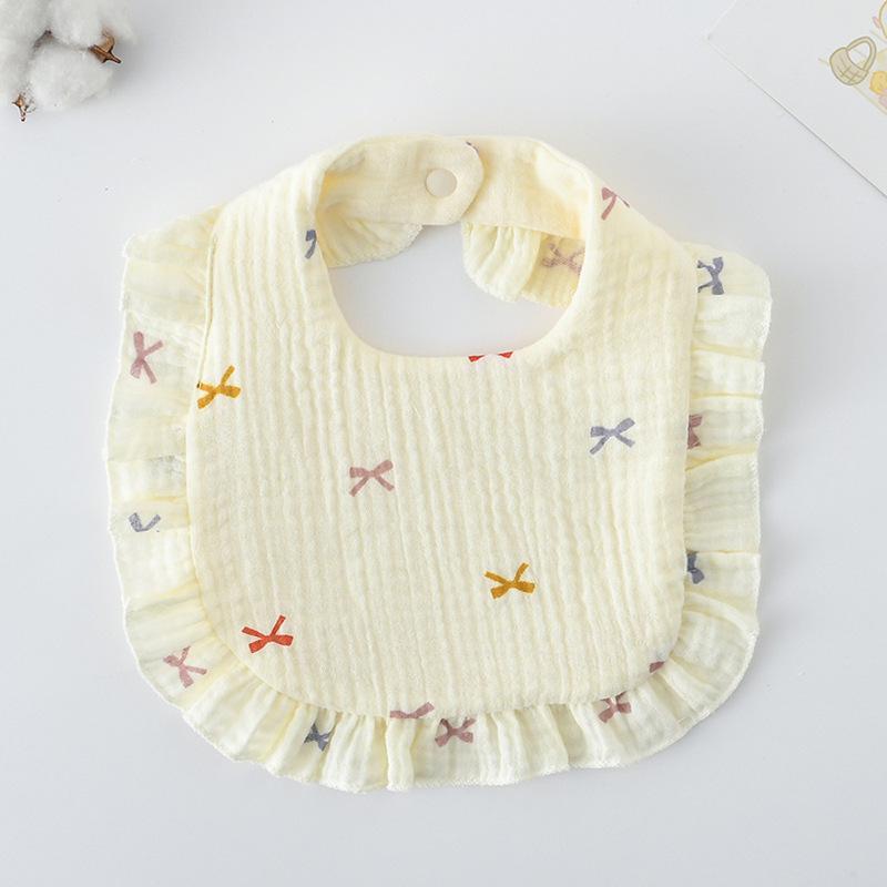 Ruffle Baby Drool Bibs: Pure Cotton Printed Lace Bibs