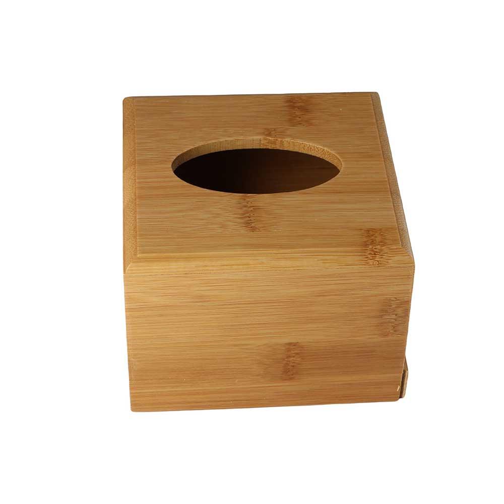 Square Western restaurant Bamboo Eco-Friendly Storage box Tissue Rack Napkin holder Tissue Holder
