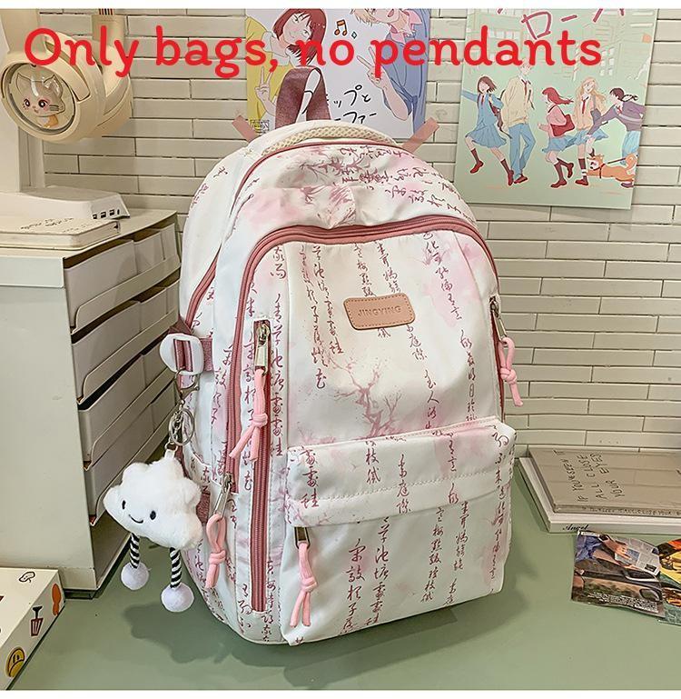 Art Backpack Student With Ink And Wash Print Designs For Teens Daily School Use