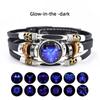 Twelve Constellations Luminous Handmade Leather Bracelet Retro Multi-Layer Beaded Bracelet Jewelry Gifts For Men Women Couples