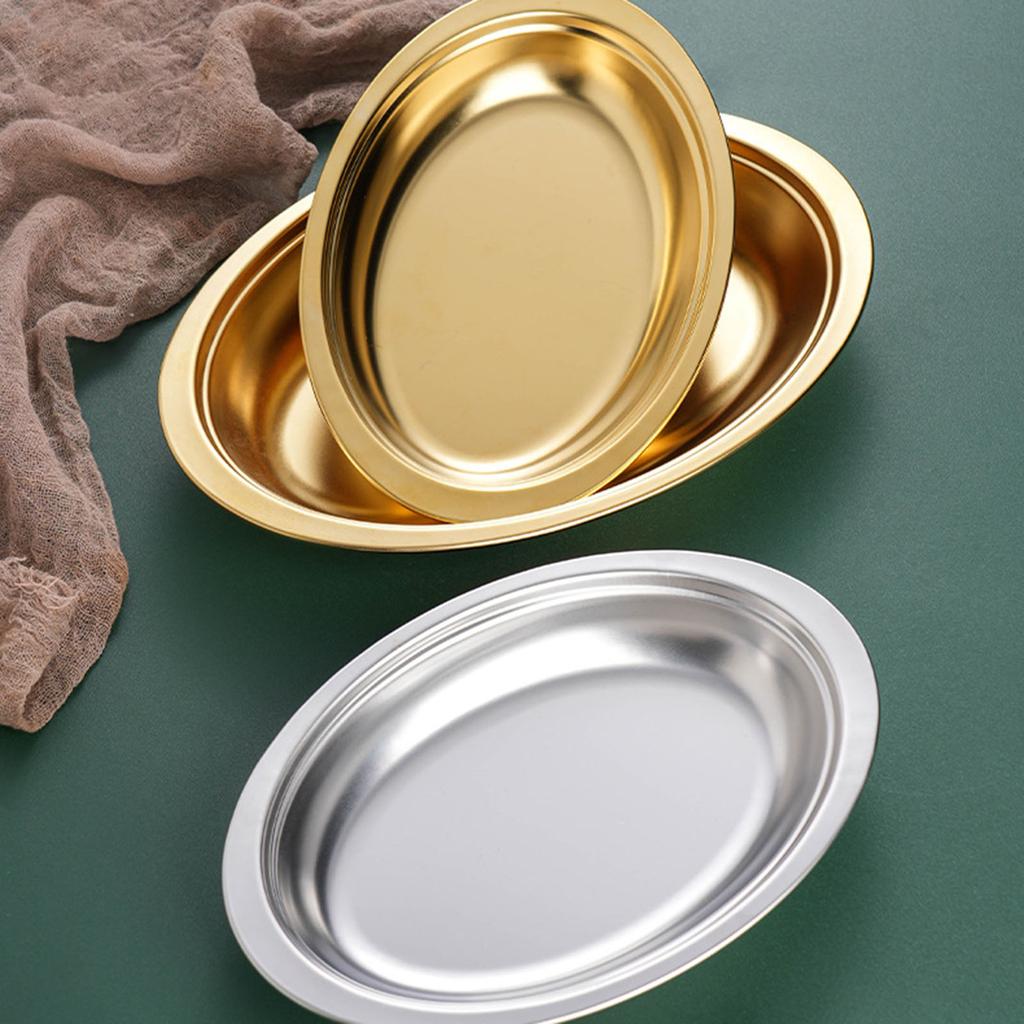 Naczynie do gotowania ryb na parze Stal nierdzewna Srebrny/Złoty Owalny Wielofunkcyjne do użytku domowego lub restauracyjnego Półmisek do serwowania