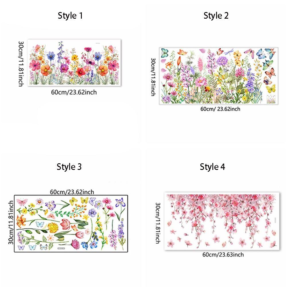 Double Sided Flowers Butterfly Wall Stickers Self-adhesive Wallpaper Decorative Wall Decal Window