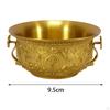 Brass Cylinder Bowl Statue Figurines Treasure Basin Sculpture Rice Vat for Cabinets Table