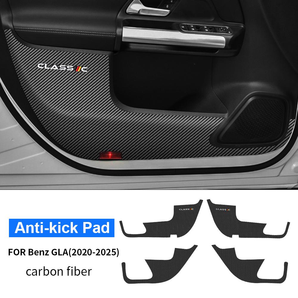 Leather Carbon Fiber Style Car Door Sticker for Mercedes Benz GLA X156 H247 GLB X247 2016-2025 Interior Protector Accessories