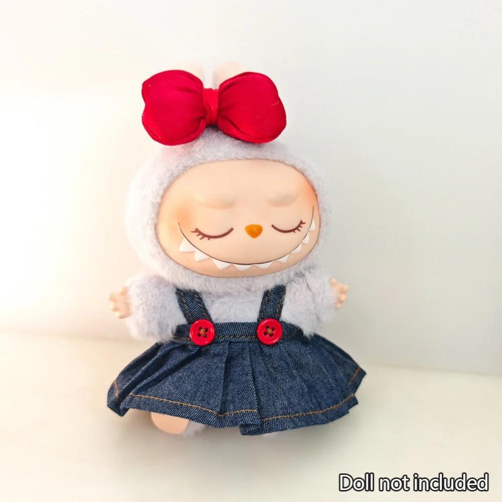 Haine de Păpușă Mini de Pluș 17cm Ținută Accesorii Pentru Păpuși Idol Kpop Coreea Exo Labubu Salopetă de Velur Tricou Îmbrăcăminte Cadou