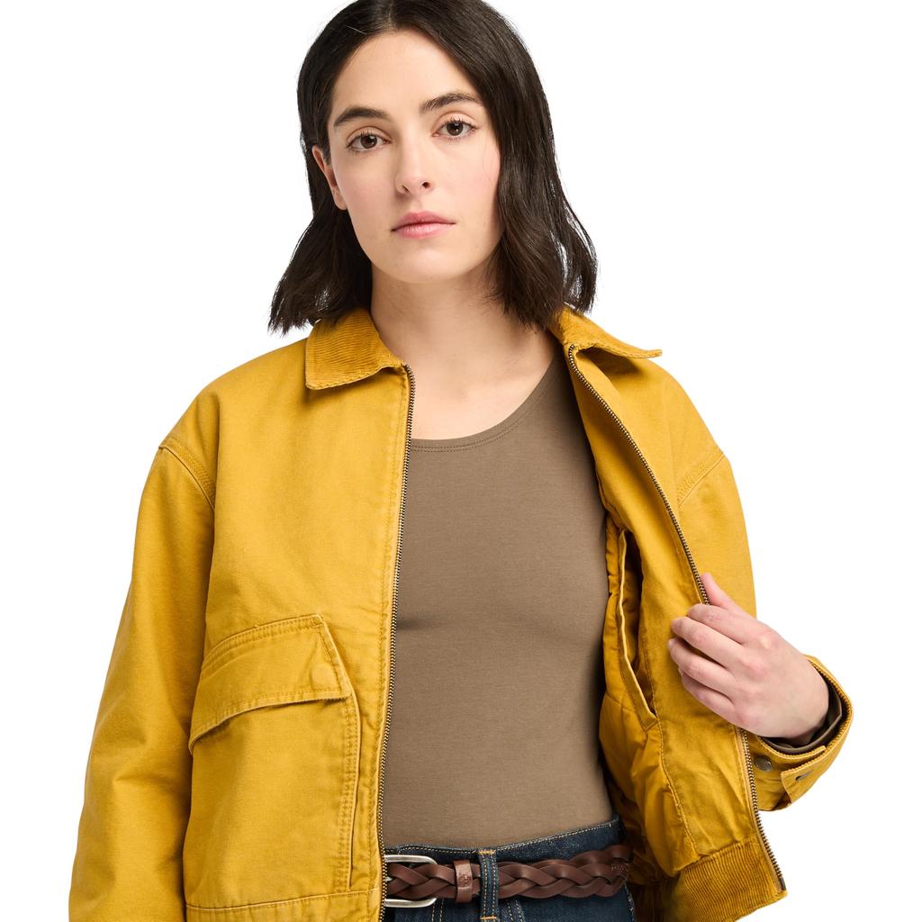 Timberland Women's Strafford Quilted Washed Canvas Jacket, Chai Tea, Size L (TB0A5ZTFEFM1)