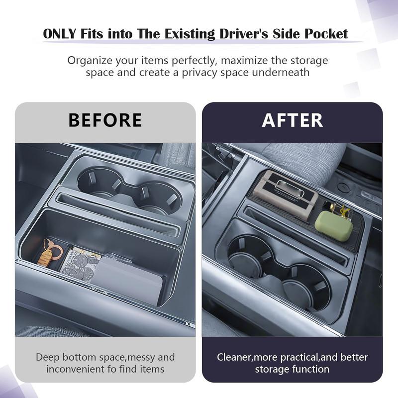 Center Console Hidden Panel Secret Pocket for Ford F150 -2024 2025 Cubby Cover Hidden Secret Storage Adapter Lid Accessories