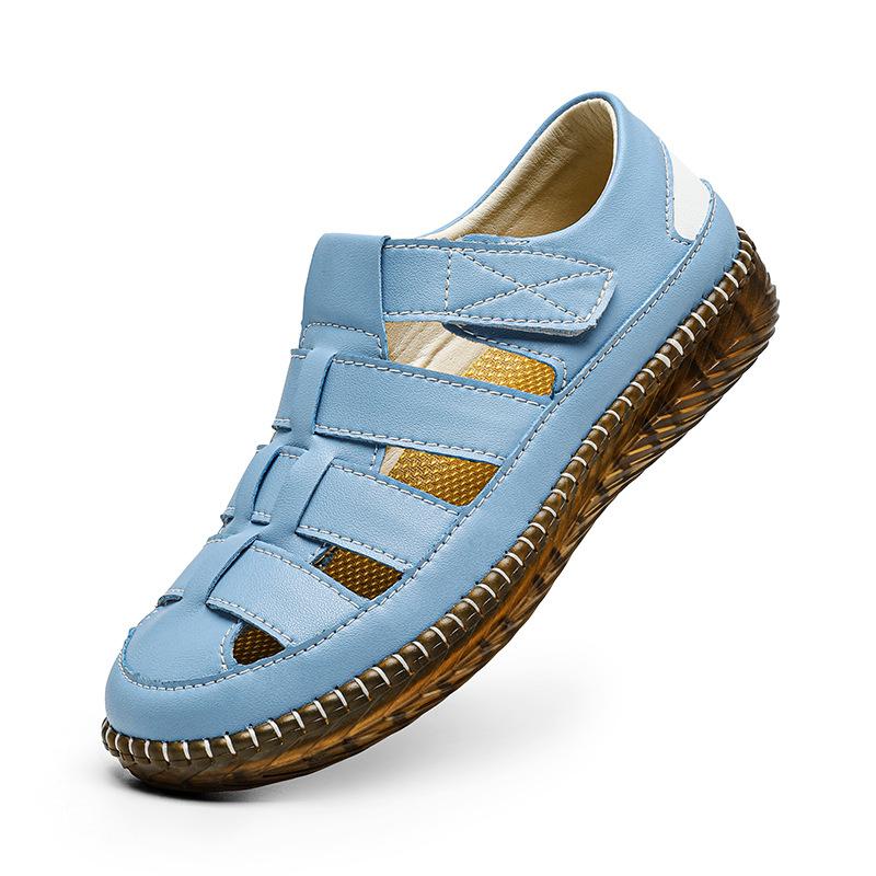 Sandals women's summer 2025 new popular Roman flat-bottomed woven soft-soled lightweight mother non-slip beach shoes