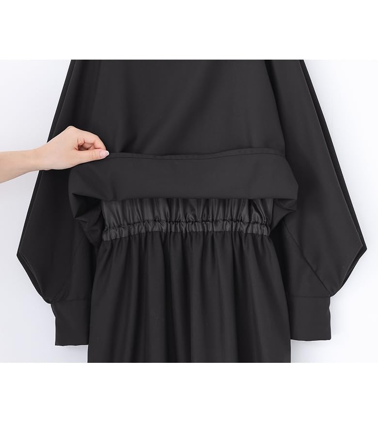 Oshare Walker Tiered Long Sleeve Tiered Layered Dress with Voluminous Sleeves and and Occasion Design n'OrLABEL Dress, Women's Tucks, Black, Formal,