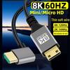 8K60Hz Mini HDMI To HDMI Multi-Directional Elbow Cable for Camera/Notebook