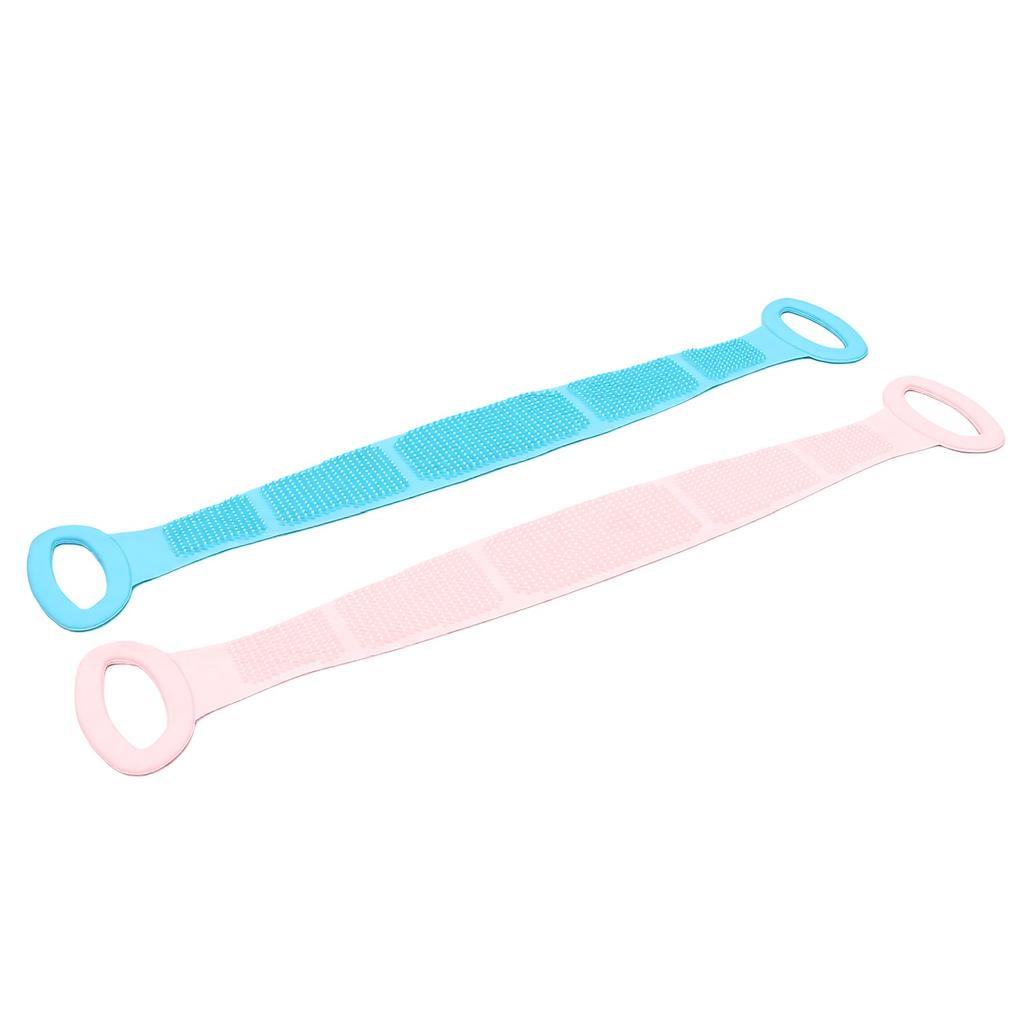 26.77in Silicone Back Scrubber Straps Double Sided Food Grade Safe Silicone Body Scrubber Belts with Anti Slip Handle