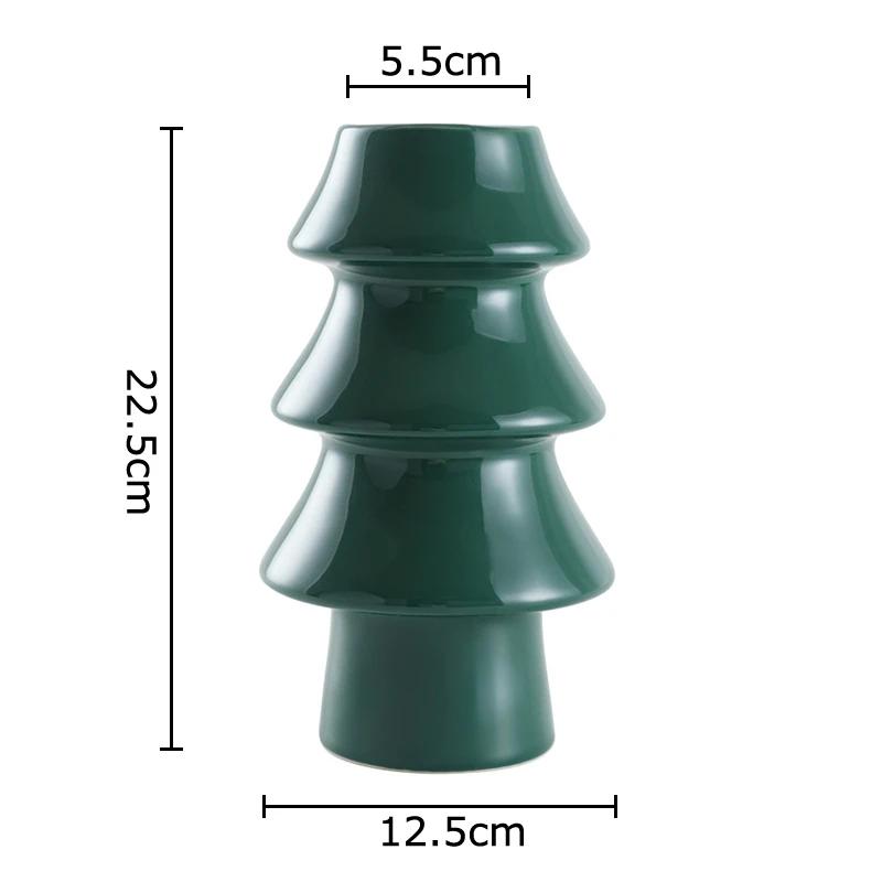 Creative Xmas Decorative Ceramic Vase Christmas Tree Shape Vases Table Decoration Flowers Arrangement Room Aesthetic Decor
