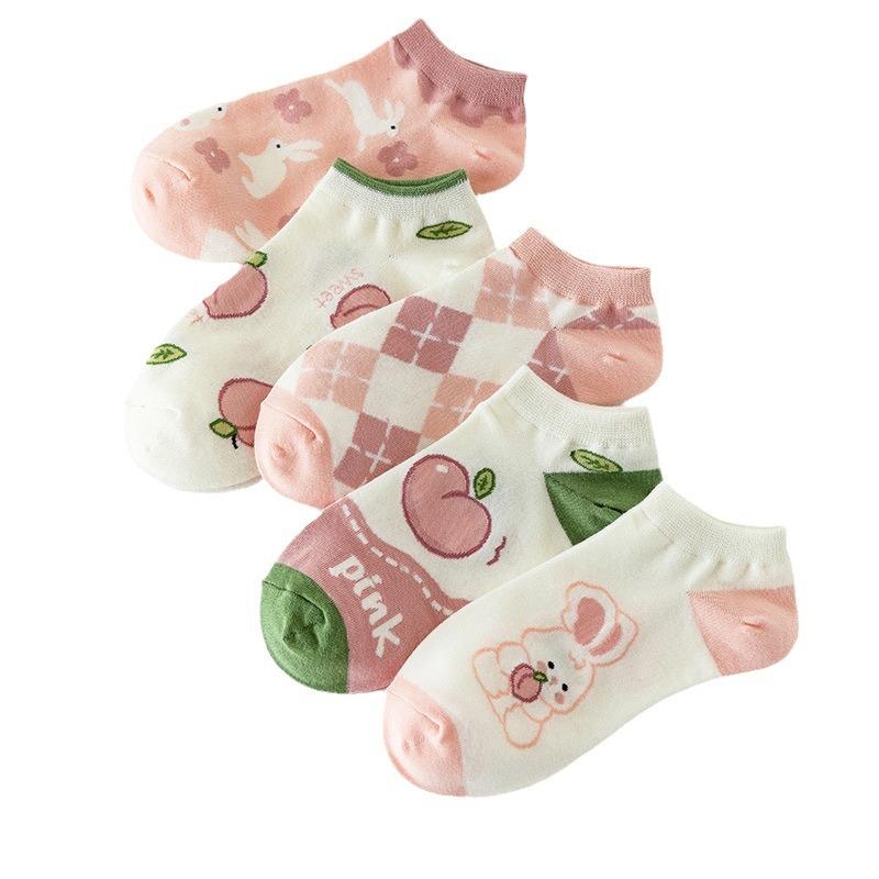 Anti-slip and Non-dropping Boat Socks for Women, Combed Cotton Socks, Shallow-mouthed Breathable Socks, Short Socks, Thin Styles for Spring and Autumn