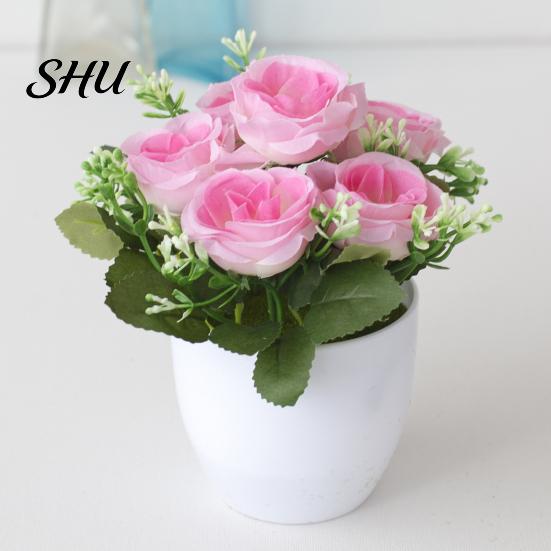 Flower Fake Plant Simulated Dinning Table Decor Artificial Pot Plastic Bedroom Imitation Potted for Home
