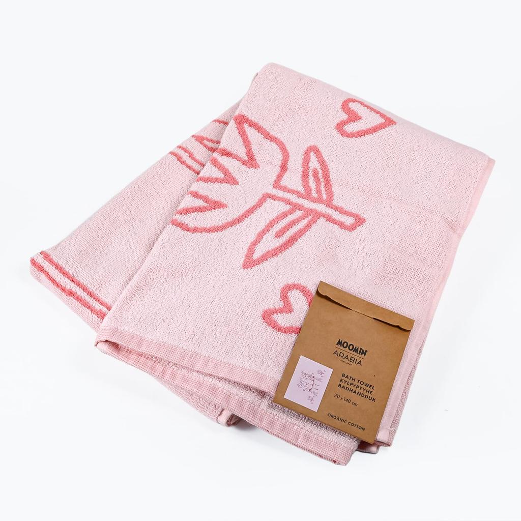 Arabia Bath Towel, 70cm X 140cm, Moomin Love, Pink, 1072617, Scandinavian Style, Finland [Parallel Import]