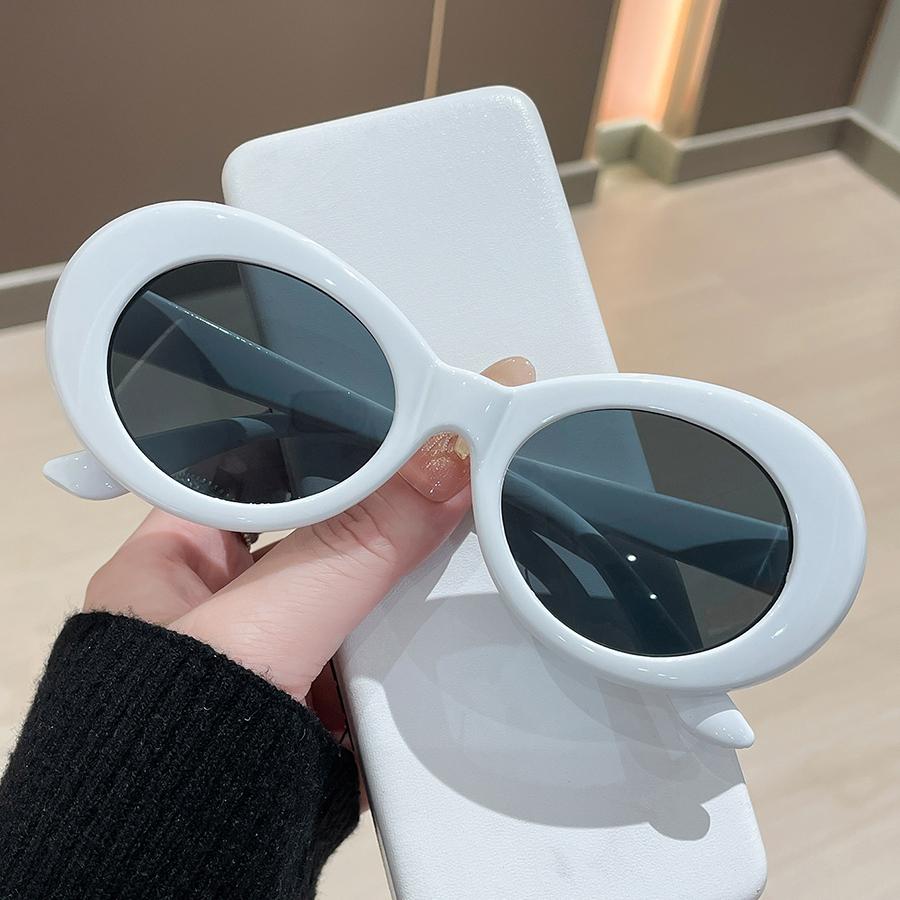 1 pièce Lunettes de Mode Personnalité Y2K à Monture Ovale en Plastique pour Hommes/Femmes Décoration pour Vacances en Plein Air Fête sur la Plage Festival de Musique