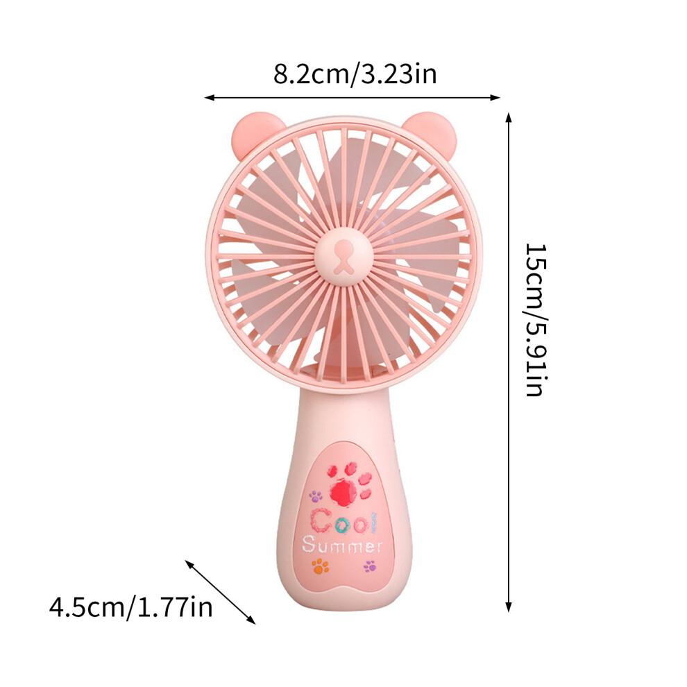 Portable 3 Speed Rechargeable Handheld Fan Desktop Stand-Yellow