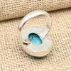 Blauer Türkis-Edelstein, handgefertigter Ring aus massivem 925er-Sterlingsilber