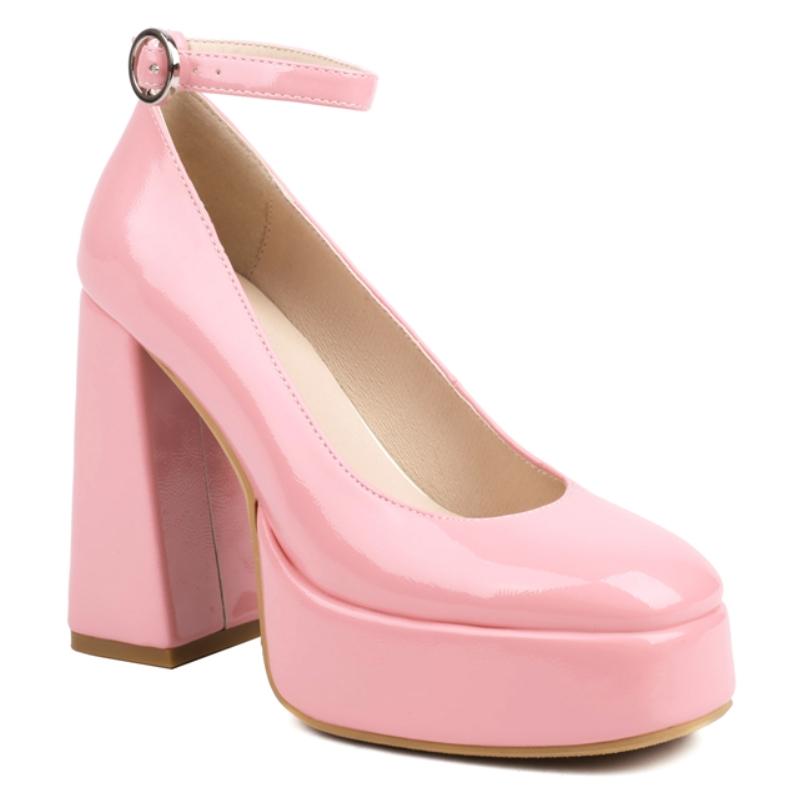 Sexy Platform High Heels Women's Pumps Shoes Round Toe Ankle Strap Black White Party Wedding Office Shoes Ladies 2025 New Spring