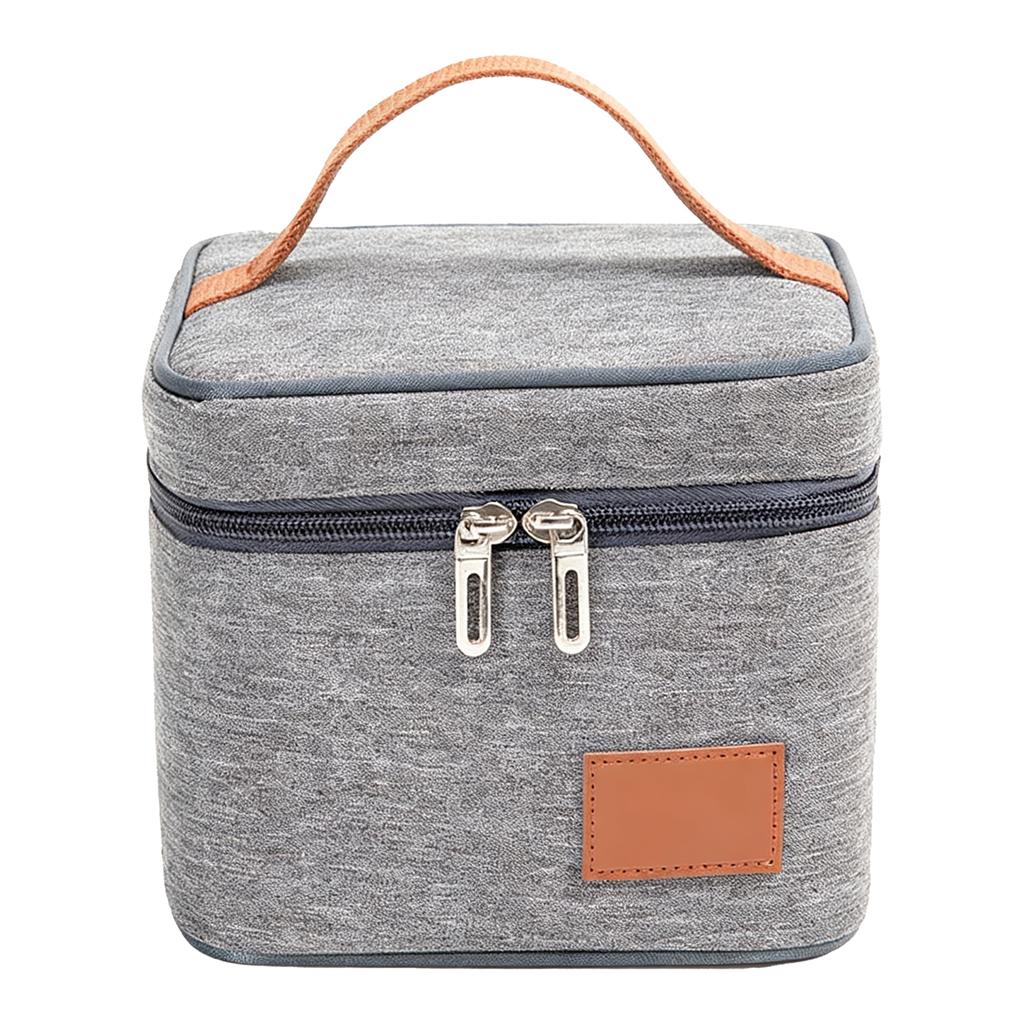 Lunch Bag   Grey Thickened   Proof Reusable Insulated Lunch Cooler Bag for Picnics Outdoor Travel