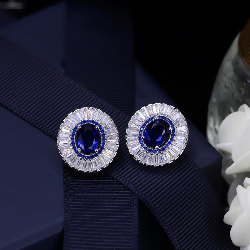 High-End Temperament Ladder Square Zircon Ear Jewelry, Quality Assurance, Anti-Allergic
