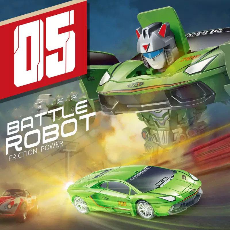 Children's mini transformation robot model toys comic brothers anime transformation men inertial police car mecha gift