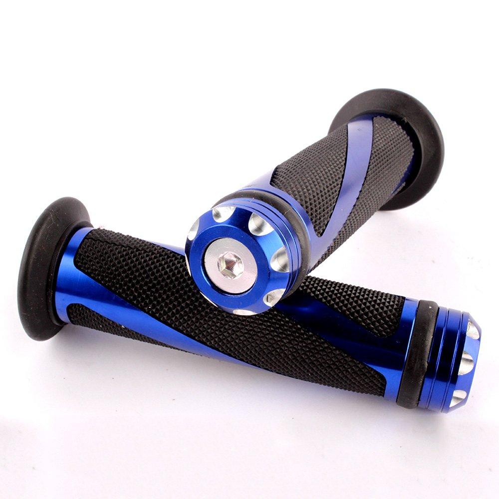 evomosa Motorcycle Clip Universal Bar End Grip End Bar Spiral Grip Aluminum Universal 22.2mm