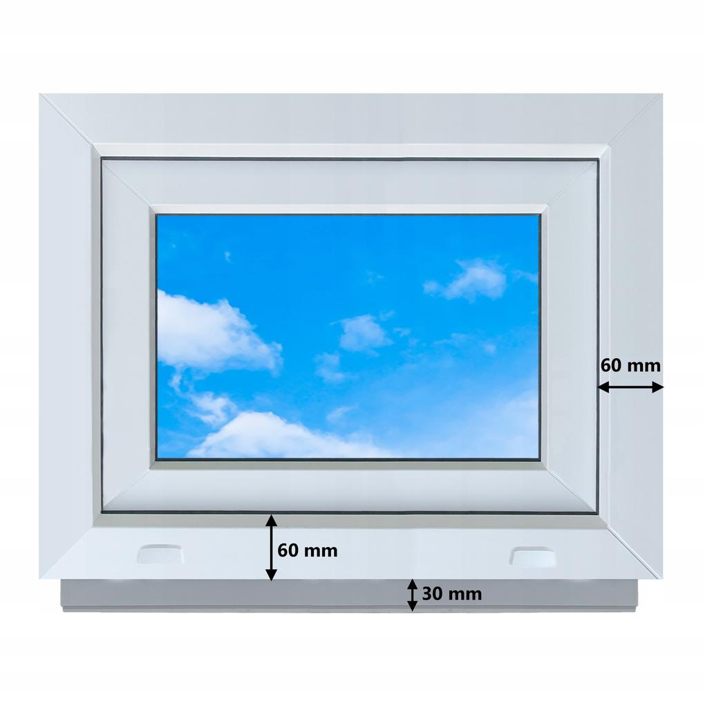Ventana Blanca PVC Oscilobatiente 60X50 Nueva 600X500, Oscilante Desde Arriba Doble Acristalamiento